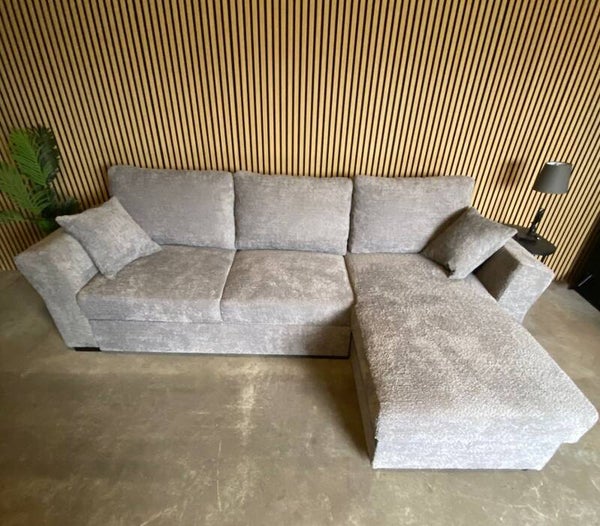 NIEUWE TEDDYSTOF GRIJZE HOEK/SLAAPBANK
