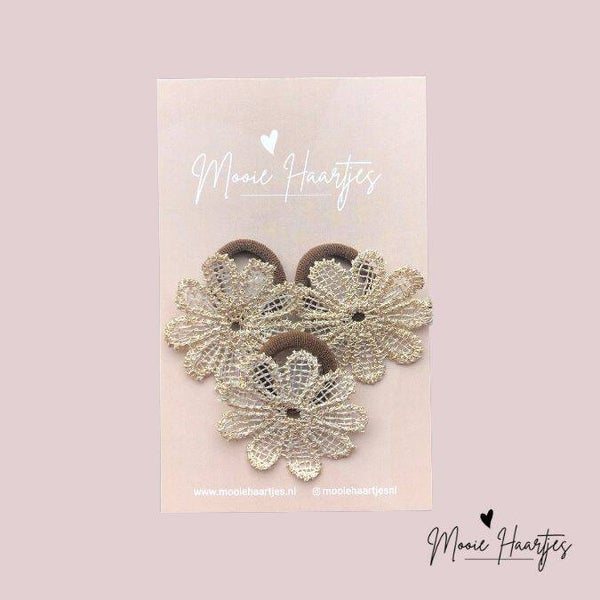 Kleine elastiekjes | bloem bruin