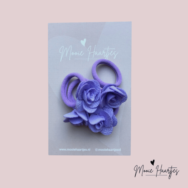 Kleine elastiekjes | bloem | lila