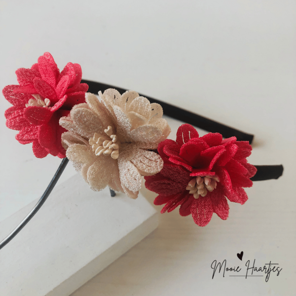 Haarband | Celine | Beige, koraal roze