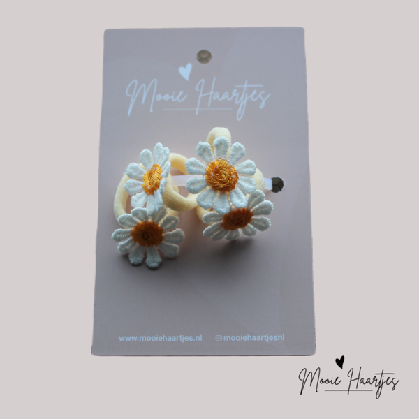 Kleine elastiekjes | Madelief | geel | geel elastiek