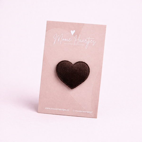 1. Antislip haarspeldje | Hartje | bruin