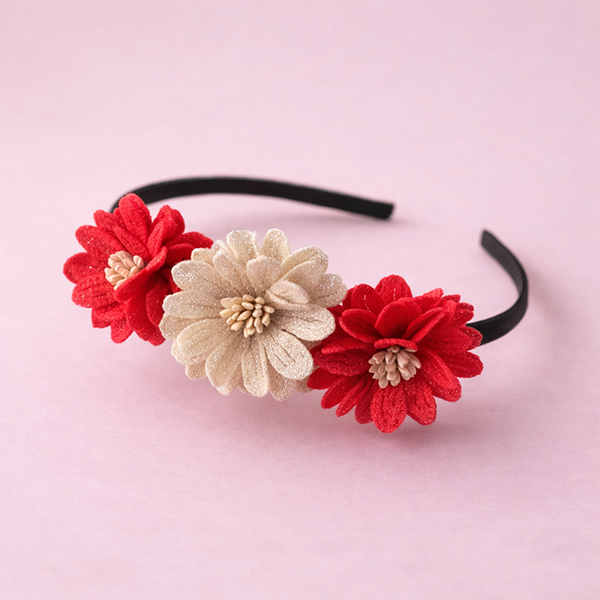 Haarband | Celine | Beige, koraal roze