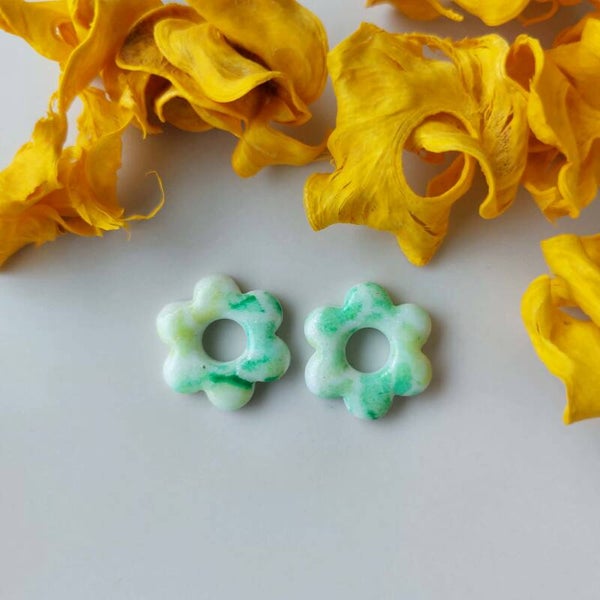 Bloemen - groen-geel-wit