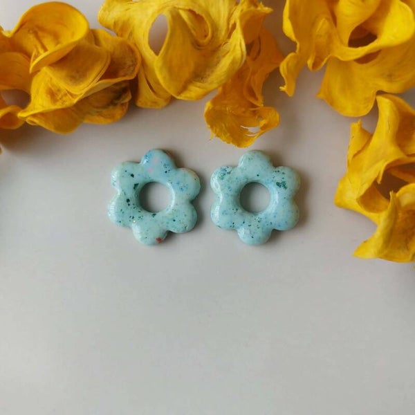 Bloemen - Lichtblauw met blauwblad