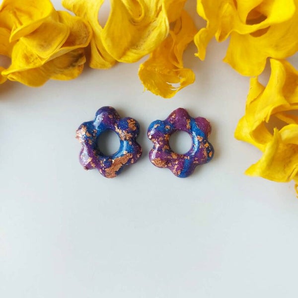 Bloemen - Blauw-paars met bronsbald