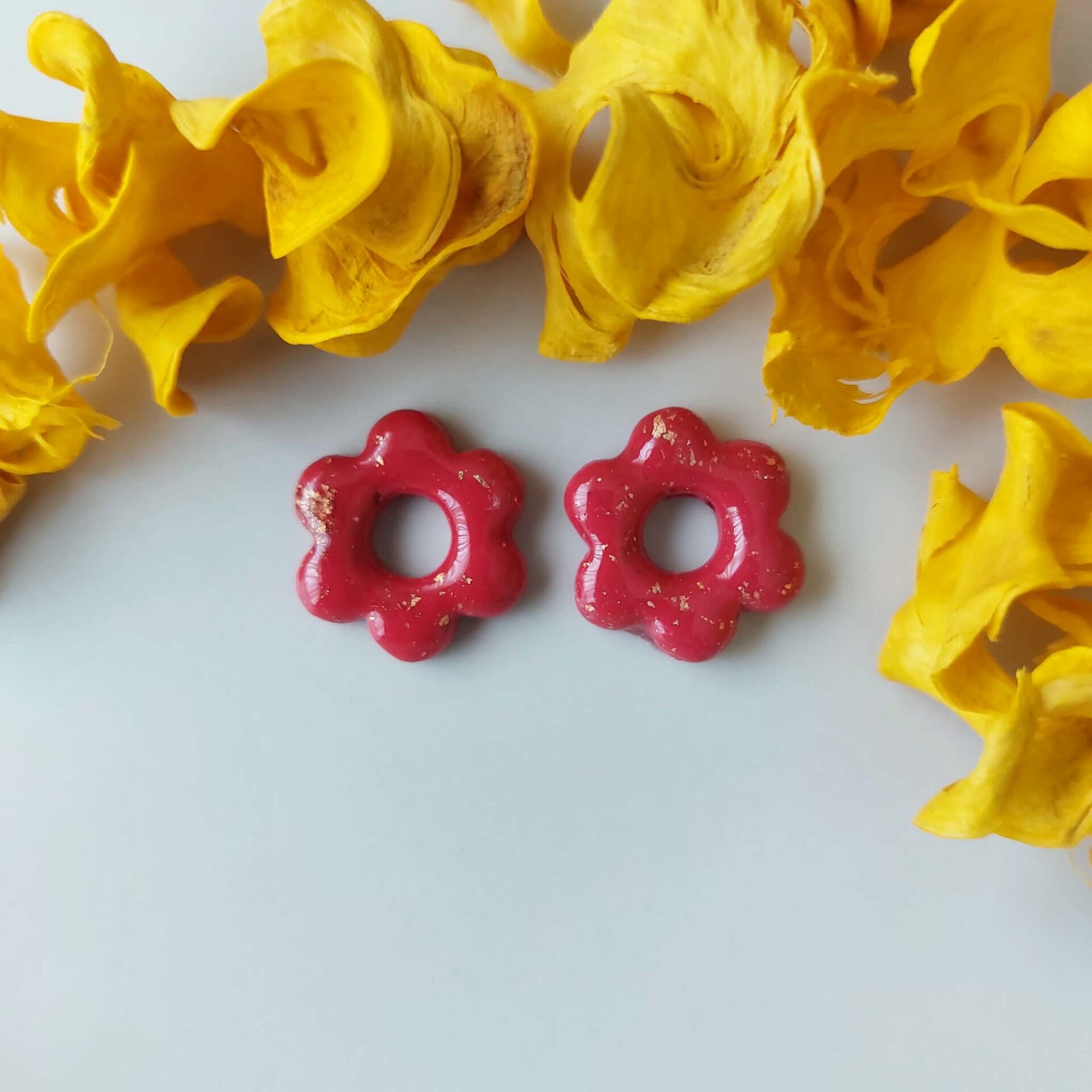Bloemen - Rood met goudblad