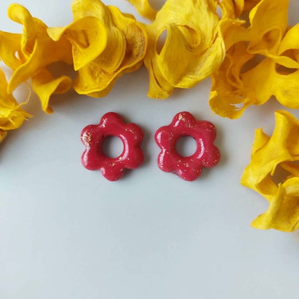Bloemen - Rood met goudblad