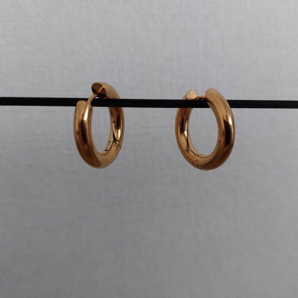Oorbellen - Gouden ringen (2cm, dik)