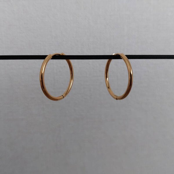 Oorbellen - Gouden ringen (2.5cm, dun)