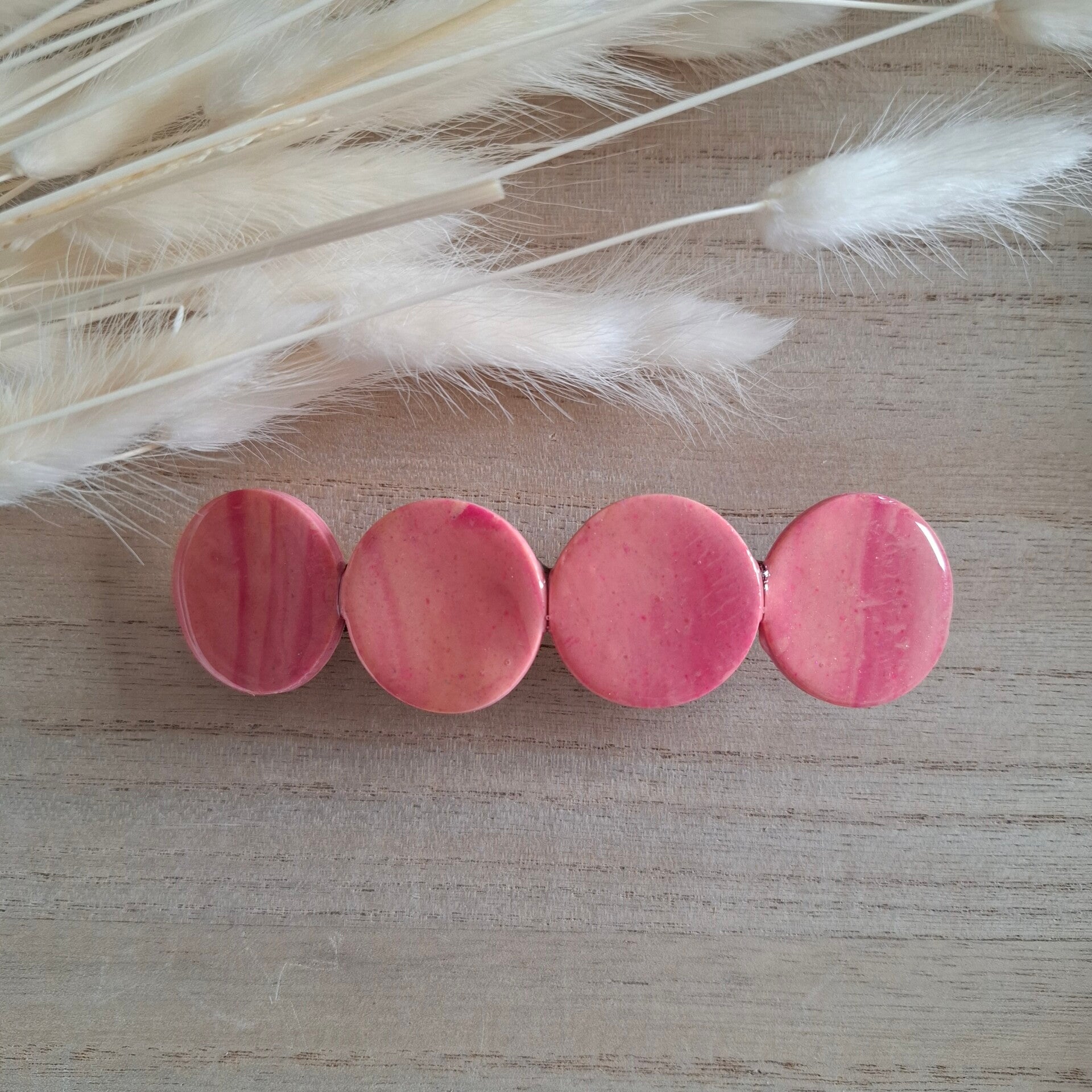 Haarspeld 10cm - Roze cirkels