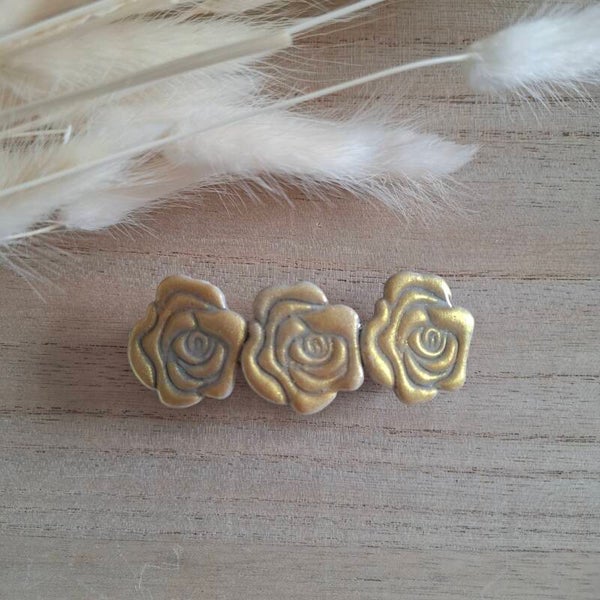 Haarspeld 8 cm - Gouden rozen