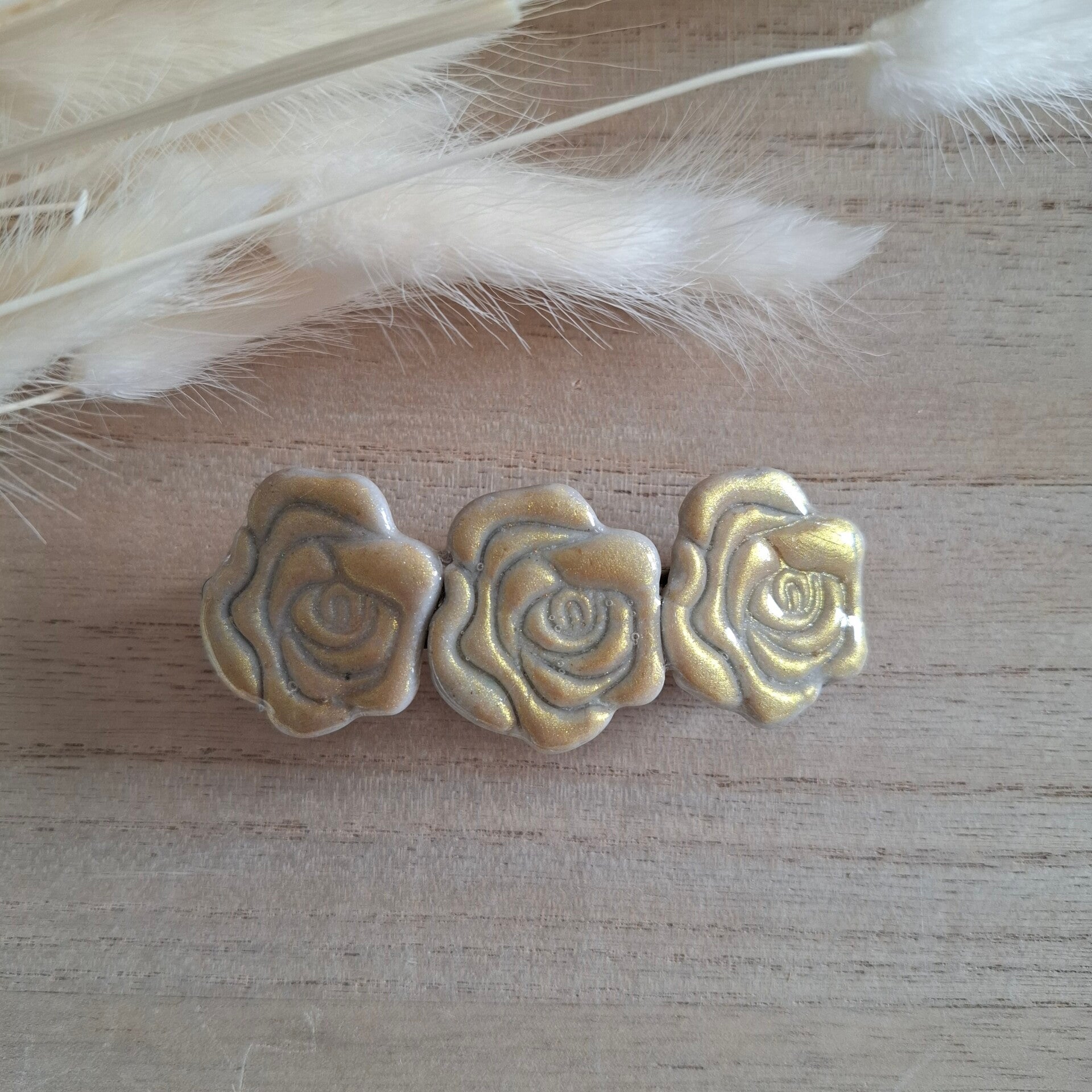 Haarspeld 8 cm - Gouden rozen