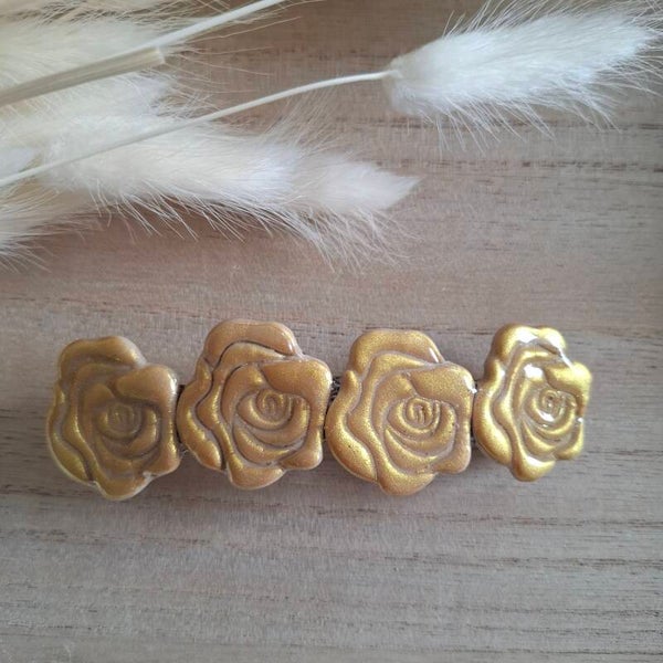 Haarspeld 10cm - Gouden rozen
