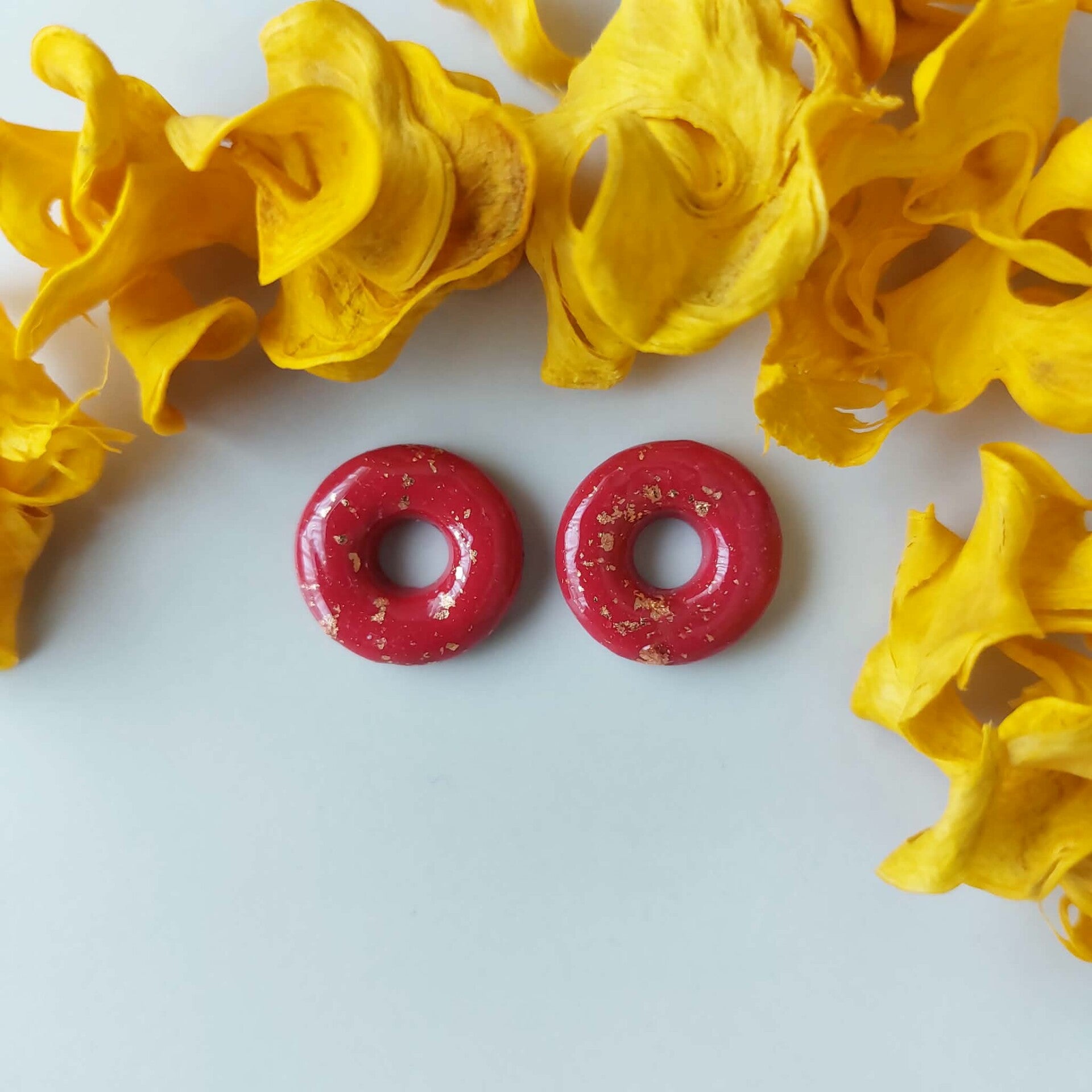 Rondjes - Rood met goudblad