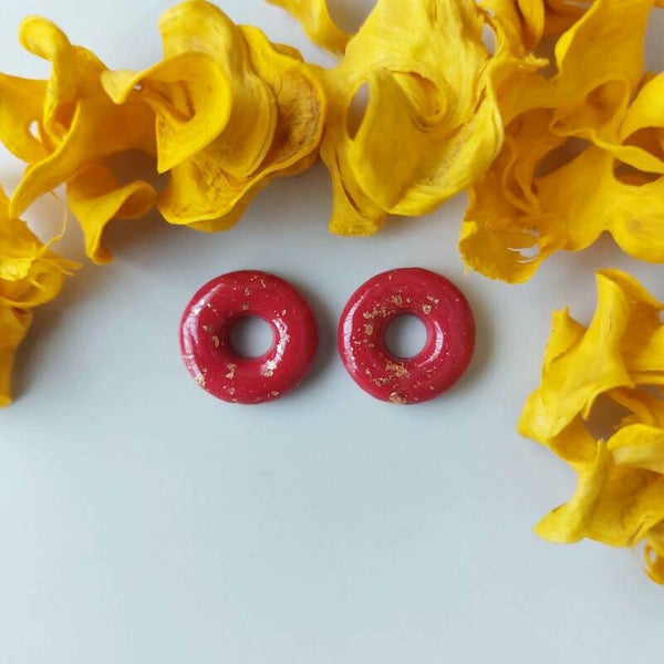 Rondjes - Rood met goudblad
