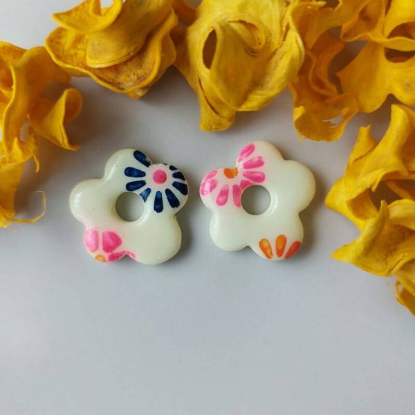Grote bloemen - Wit met bloemenprint 1