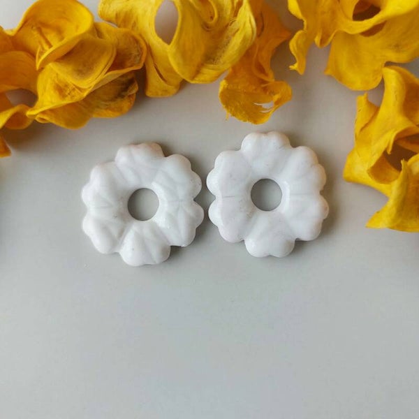 Grote bloemen - Wit