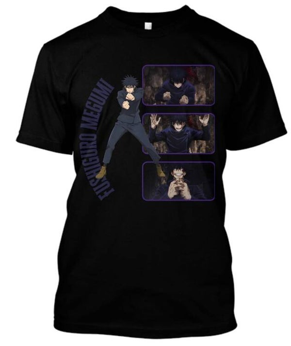 Jujutsu Kaisen Megumi Fushiguro graphic T-shirt (with text)