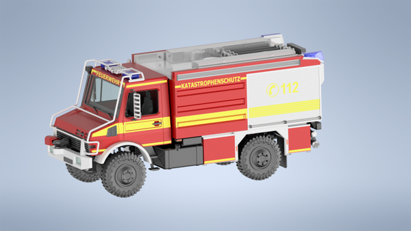 1/14 Waldbrandlöschfahrzeug Feuerwehr Aufbau nach Vorbild Ziegler für Unimog, inkl. Kabine und 4x4 Fahrgestell Einsatzfahrzeug
