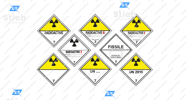 Gefahrgutklasse 7 Gefahrgutzettel und Placards -  Vinyl Aufkleber Decals
