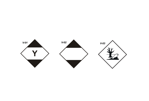 Gefahrgutzettel und Placards -  Vinyl Aufkleber Decals