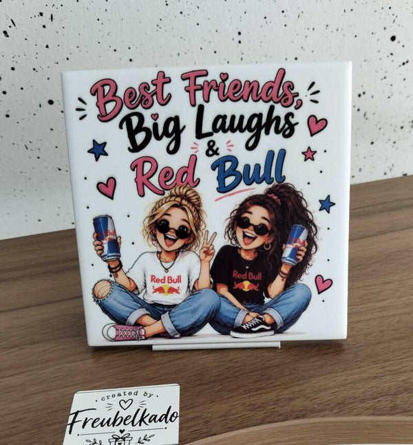 Best friends big laughs & red bull