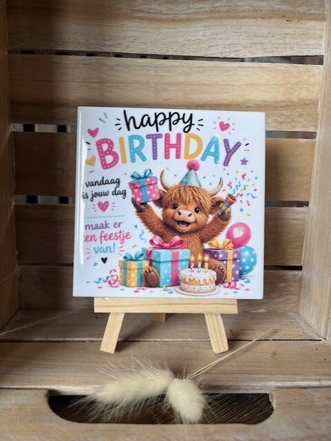 Tegel "Happy birthday"