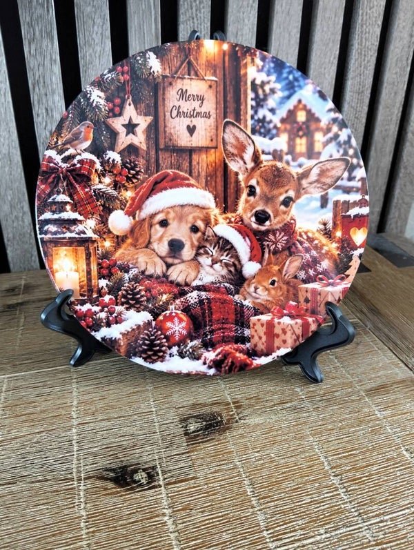 ronde tegel kerst pup