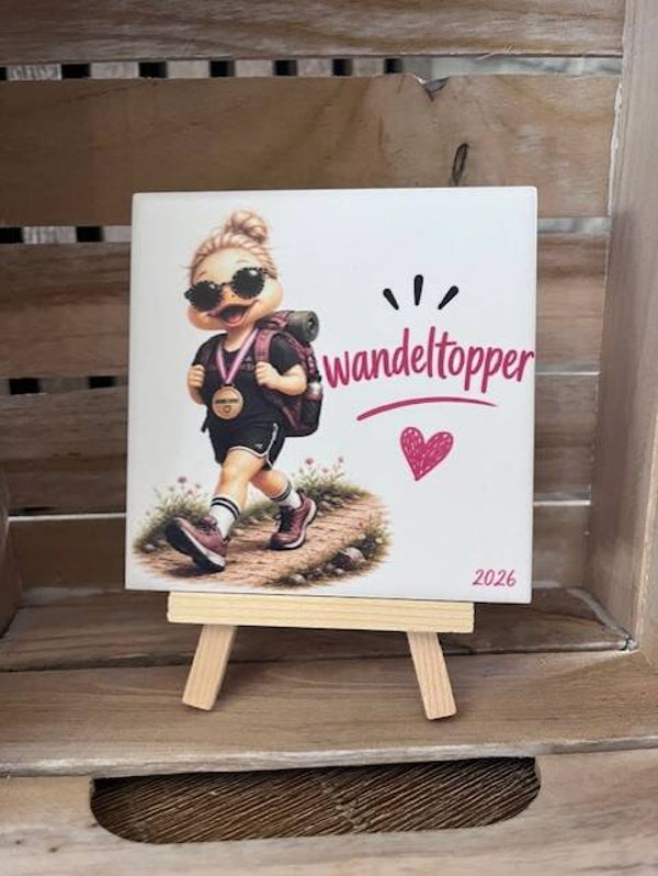 Tegel "Wandeltopper vrouw"
