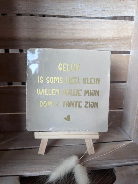 Tegel "Willen jullie mijn oom en tante zijn?"