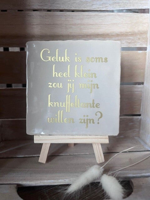 Tegel "Zou jij mijn knuffeltante willen zijn?"