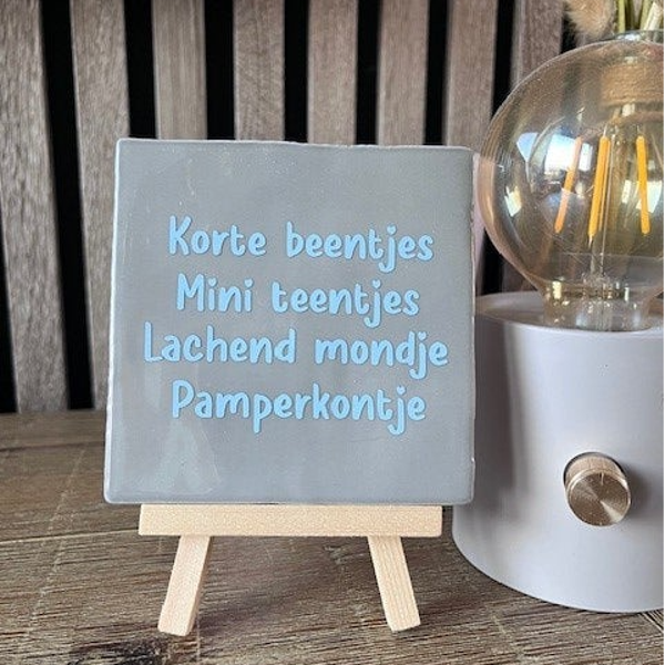 Tegeltje "Korte beentjes... jongen"