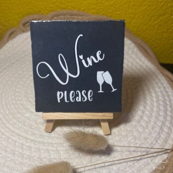 Tegeltje "Wine please"