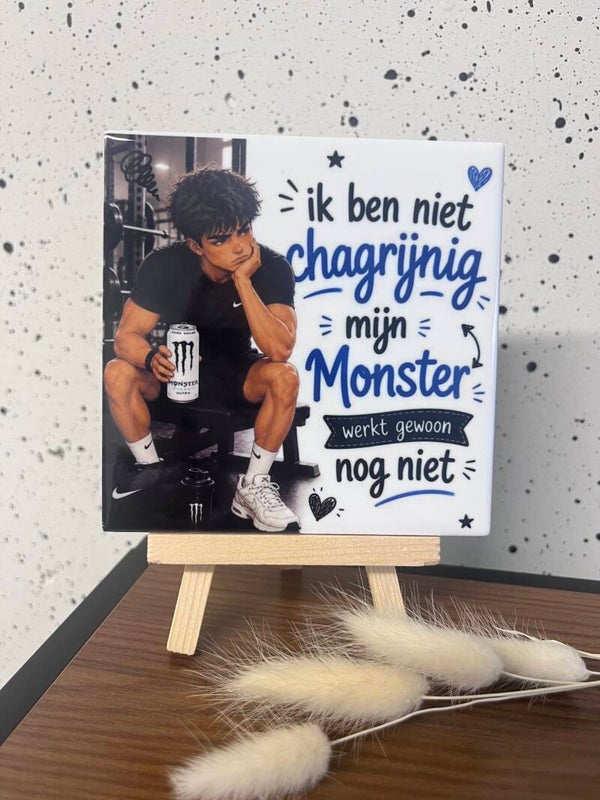 Tegel ‘Mijn monster werkt gewoon nog niet - blauw’