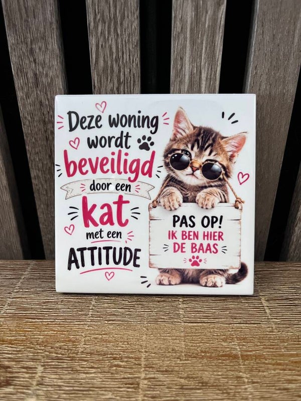 Tegel ‘Kat met attitude’