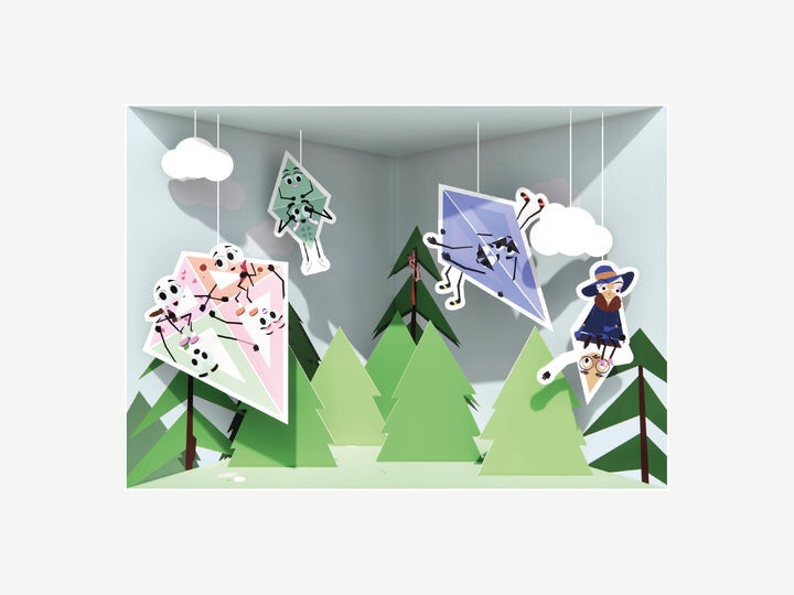 Meneer Geo's knutselset - vliegende driehoeken