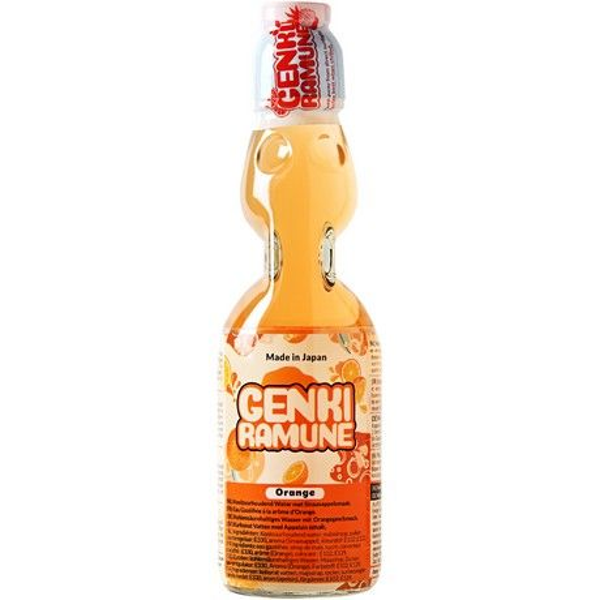 GENKI RAMUNE, Soda Drank Sinaasappel, 200 ML