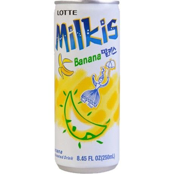 LOTTE, Milkis Frisdrank Banaan (blikje) 250 ML (Incl. €0.15 deposit)