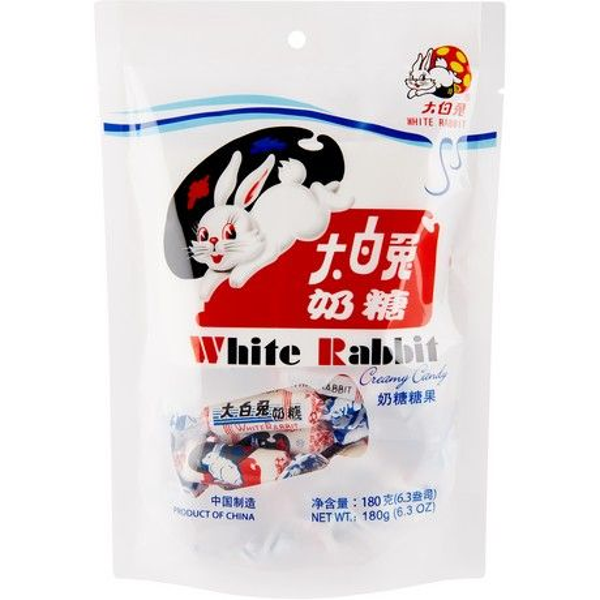 WHITE RABBIT, Witte konijn melk snoep, 180 G