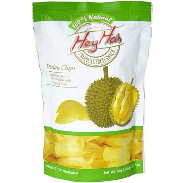 HEY-HAH, Gezouten Durian Chips, 50 G