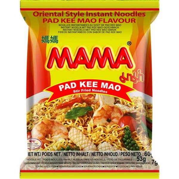 MAMA, Instant Noedels Pad Kee Mao, 60 G