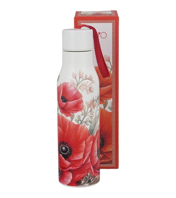 Drinkfles met klaprozen