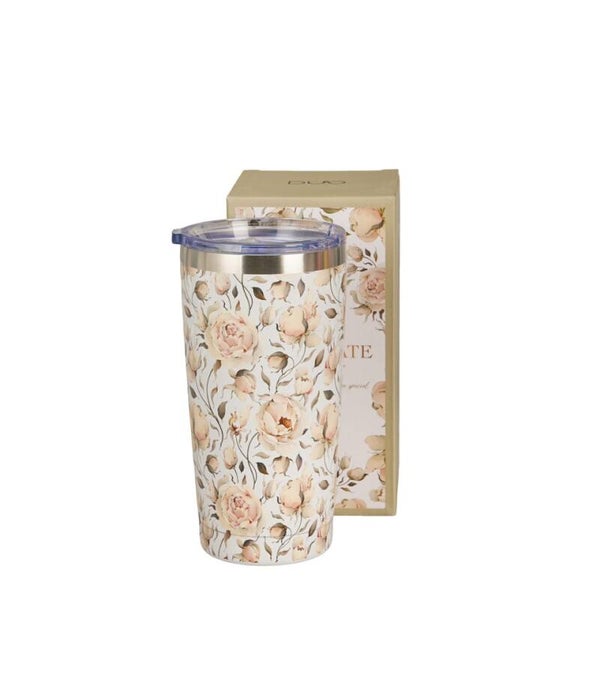 Thermosbeker witte rozen
