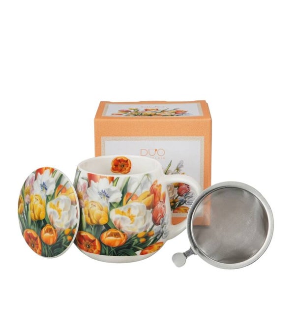 Tulpen mok met rvs zeef