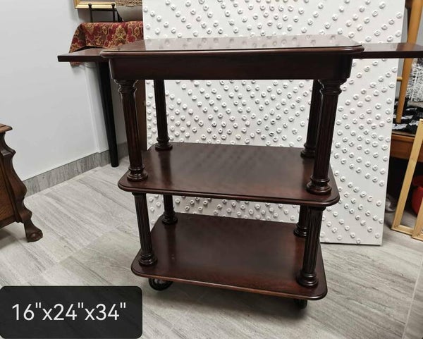 Spectacular Vintage Tea Cart Mahogany