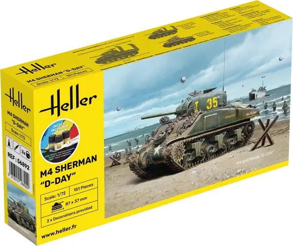 Heller STARTER KIT M4 Sherman D-Day 1:72 56892