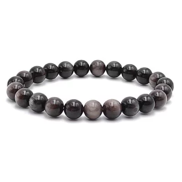 Bracelet Obsidienne Argenté