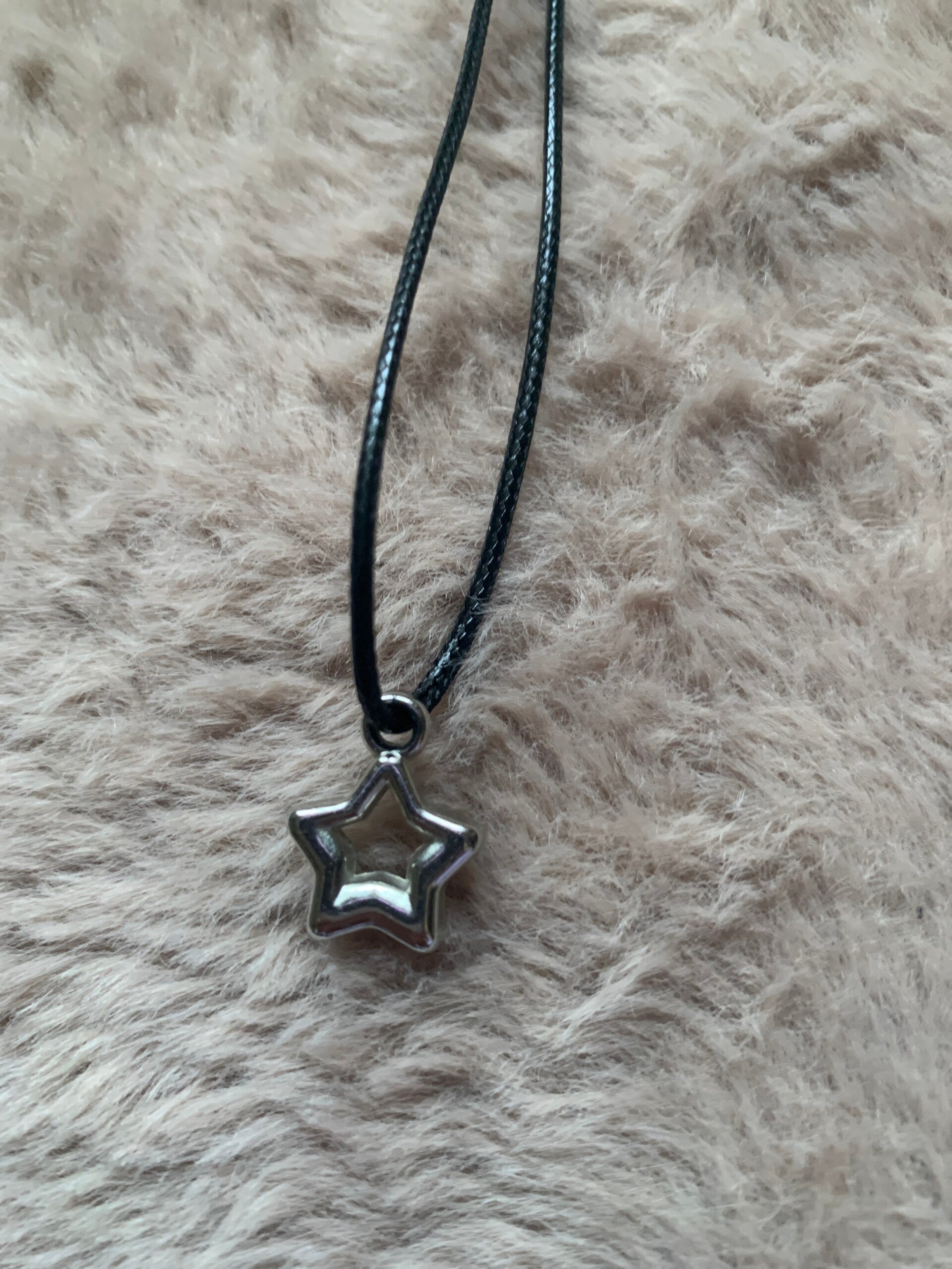 Zwart met zilver ketting ster