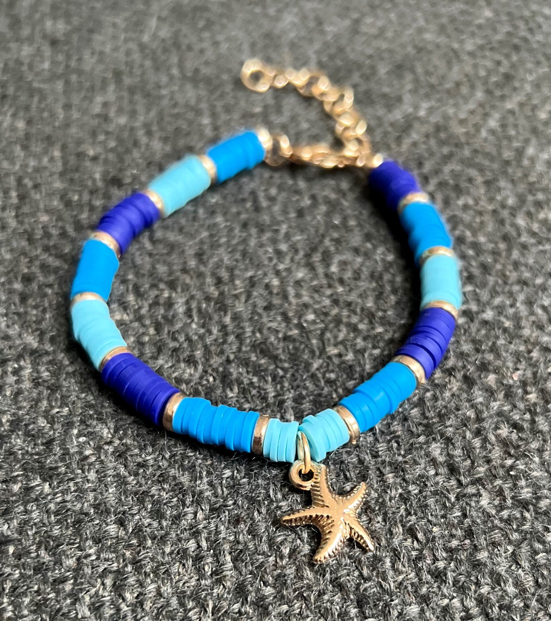 Enkelbandje zeester blauw